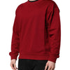 Dolce & Gabbana Red Embossed Logo Cotton Crew Neck Sweater