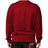 Dolce & Gabbana Red Embossed Logo Cotton Crew Neck Sweater