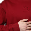 Dolce & Gabbana Red Embossed Logo Cotton Crew Neck Sweater