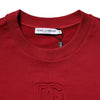 Dolce & Gabbana Red Embossed Logo Cotton Crew Neck Sweater