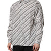 Dolce & Gabbana White Striped Long Sleeves Men Formal Shirt