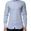 Dolce & Gabbana Blue Cotton GOLD Long Sleeves Men Dress Shirt