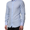 Dolce & Gabbana Blue Cotton GOLD Long Sleeves Men Dress Shirt