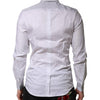 Dolce & Gabbana White Striped GOLD Long Sleeves Dress Shirt