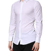 Dolce & Gabbana White Cotton GOLD Long Sleeves Dress Shirt