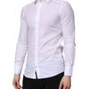 Dolce & Gabbana White Cotton MARTINI Long Sleeve Dress Shirt