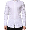 Dolce & Gabbana White Cotton GOLD Long Sleeve Men Dress Shirt