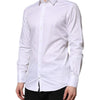 Dolce & Gabbana White Cotton GOLD Long Sleeve Men Dress Shirt