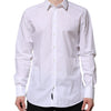 Dolce & Gabbana White Cotton GOLD Long Sleeves Dress Shirt