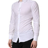 Dolce & Gabbana White Cotton GOLD Long Sleeve Men Dress Shirt