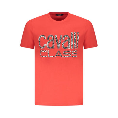 Cavalli Class Red Cotton Men T-Shirt
