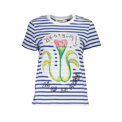 Desigual Blu Cotton Women T-Shirt