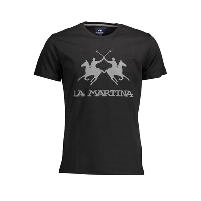 La Martina Black Cotton Men's T-Shirt