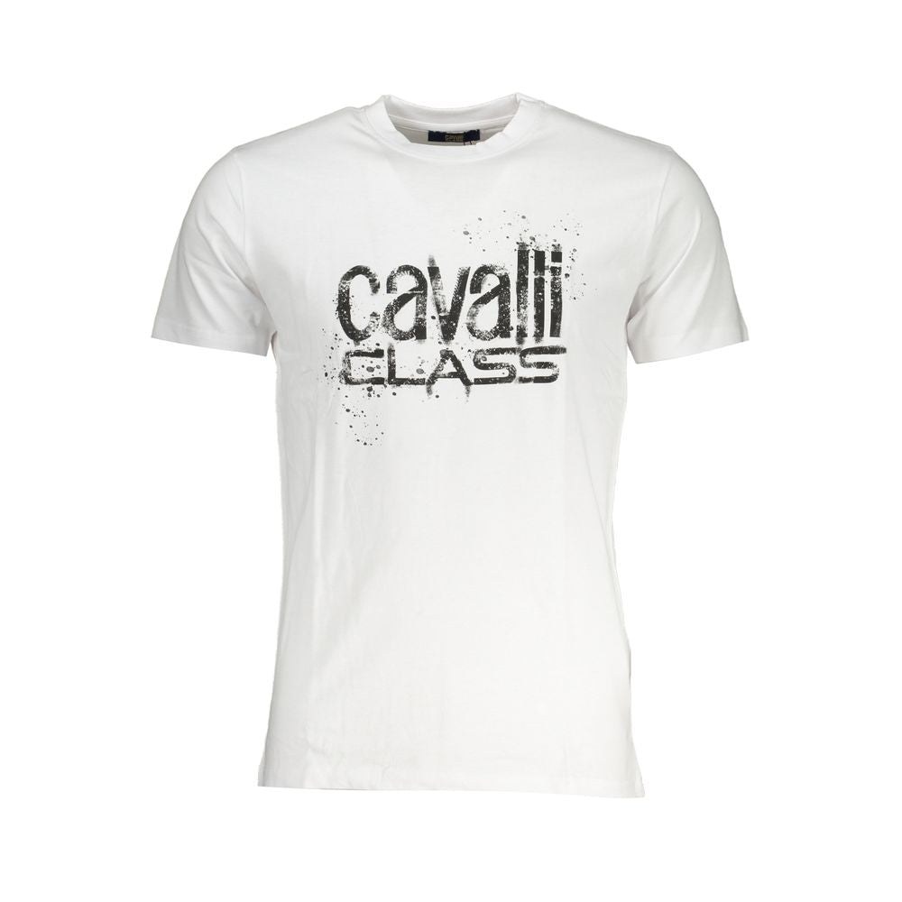 Cavalli Class Bianco Cotton Men T-Shirt