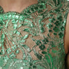 Dolce & Gabbana Green Cotton Floral Lace Sheath Midi Dress