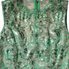 Dolce & Gabbana Green Cotton Floral Lace Sheath Midi Dress