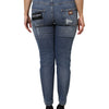 Dolce & Gabbana Blue Tattered Cotton Low Waist Denim Jeans