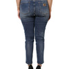 Dolce & Gabbana Blue Washed Cotton Low Waist Denim Jeans
