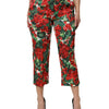 Dolce & Gabbana Multicolor Floral Print Cropped Pants