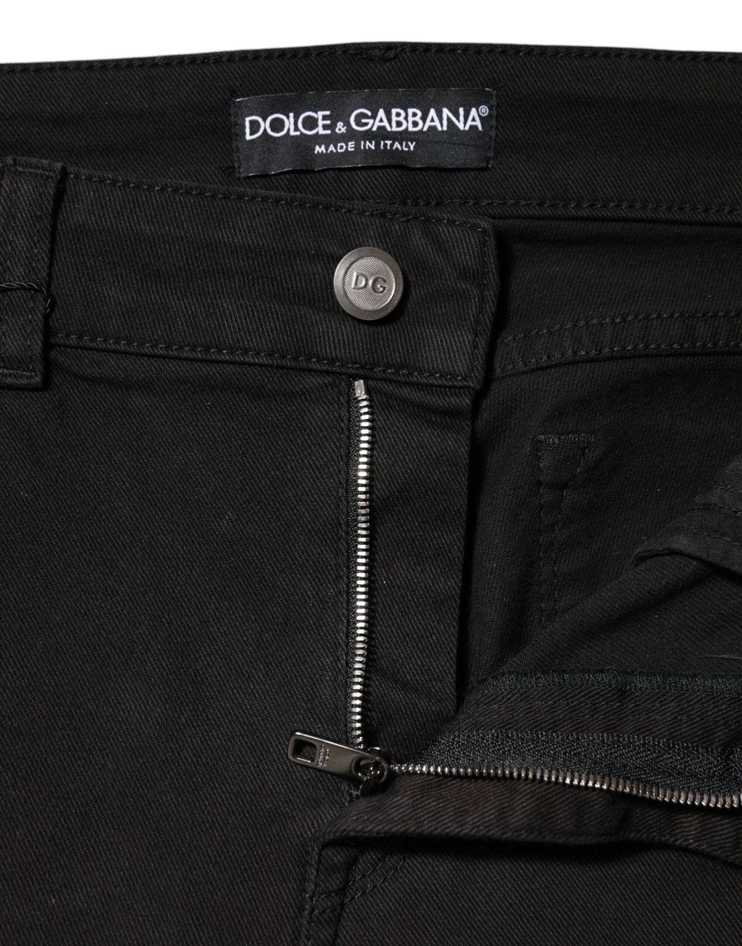 Dolce &amp; Gabbana – Schwarze Jeans aus Baumwolldenim mit mittlerer Taille