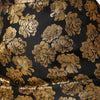 Dolce &amp; Gabbana – Schwarz-goldener Jacquard-Minirock mit Blumendruck