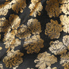 Dolce &amp; Gabbana – Schwarz-goldener Jacquard-Minirock mit Blumendruck