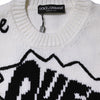 Dolce & Gabbana White Wool Knit Crew Neck Pullover Sweater