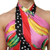 Dolce & Gabbana Multicolor Halter Party Evening Cropped Top