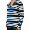 Dolce &amp; Gabbana – Langärmliges Oberteil mit V-Ausschnitt und mehrfarbigen Streifen