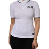 Dolce & Gabbana White Cotton Short Sleeves Collared Polo Top
