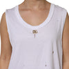 Dolce & Gabbana White Cotton Sleeveless Round Neck Tank Top