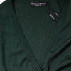 Dolce & Gabbana Dark Green Cashmere Silk Cardigan Sweater