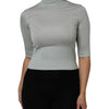 Dolce & Gabbana Light Green Silk Turtleneck 3/4 Sleeves Top