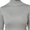 Dolce & Gabbana Light Green Silk Turtleneck 3/4 Sleeves Top