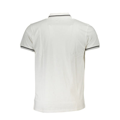 Cavalli Class White Cotton Men Polo Shirt