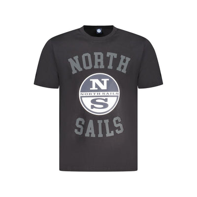 North Sails Black Cotton Men T-Shirt