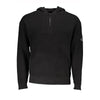 Calvin Klein Black Cotton Men's Sweater Hooded Half Zip