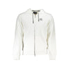 La Martina White Cotton Men Sweater with Hood and Zip Pockets