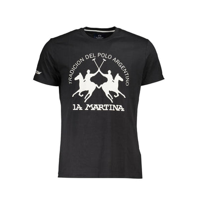 La Martina Black Cotton Men's T-Shirt