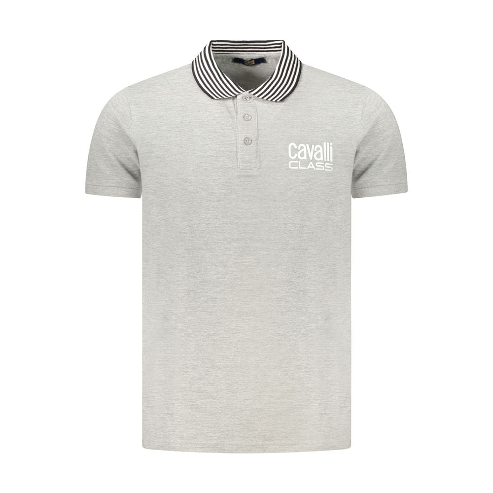 Cavalli Class Grigio Cotton Men Polo