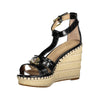 Ralph Lauren Black Leather Women Sandal