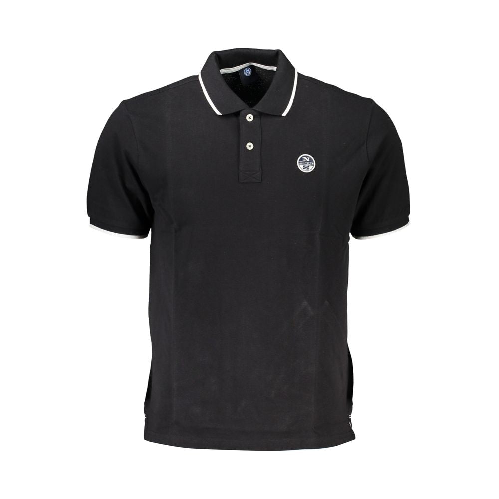 North Sails Black Cotton Men Polo Shirt