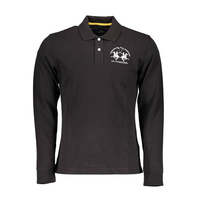 La Martina Black Cotton Men's Polo Shirt