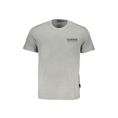 Napapijri Gray Organic Cotton Men's T-Shirt