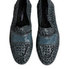 Dolce & Gabbana Blue Woven Leather Slip On Loafers Shoes