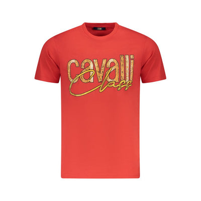 Cavalli Class Red Cotton Men T-Shirt