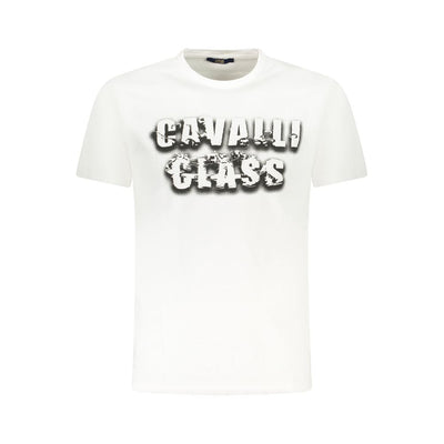 Cavalli Class White Cotton Men T-Shirt