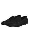 Dolce & Gabbana Black Jacquard Slip On Loafers Formal Shoes