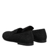 Dolce & Gabbana Black Jacquard Slip On Loafers Formal Shoes