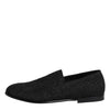 Dolce & Gabbana Black Jacquard Slip On Loafers Formal Shoes